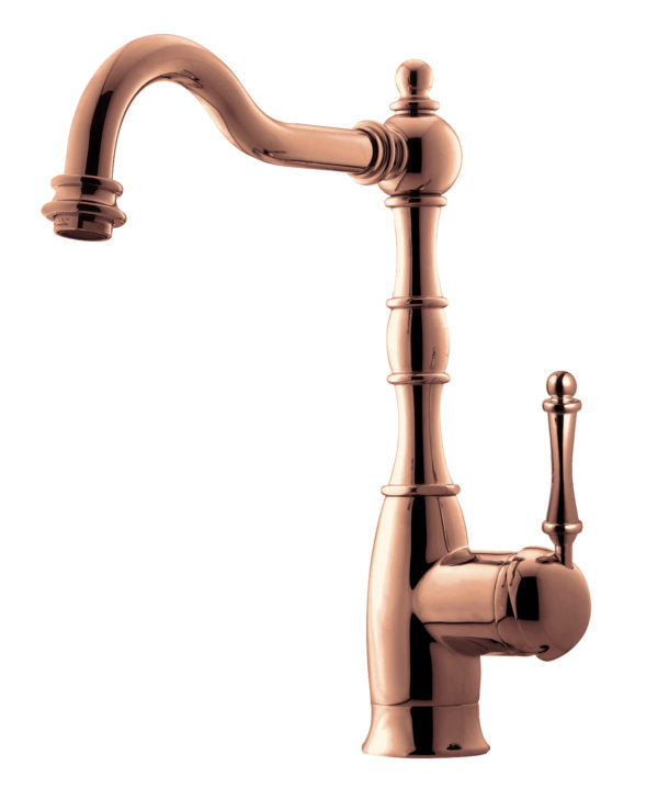 Houzer Bar Faucet – Nottingham Traditional Brass Bar Faucet Single Handle in Rose Gold and Polished Nickel