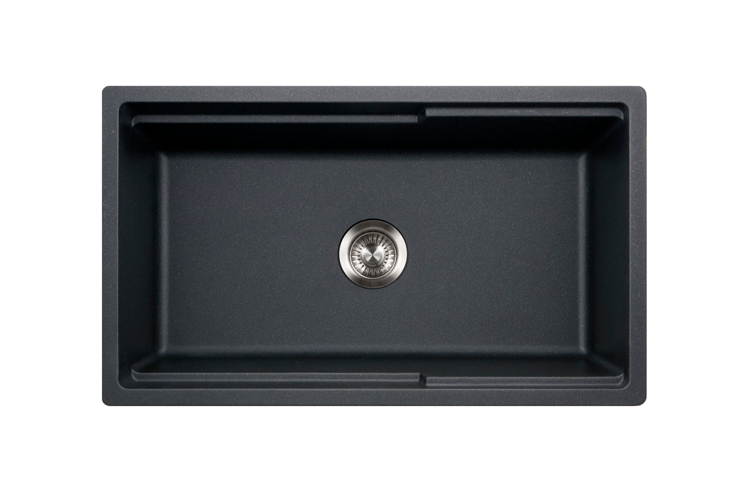 Houzer Quartztone 33" Apron Front Farmhouse Granite Composite Workstation Kitchen Sink with Accessories - W-133