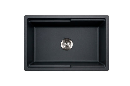 Houzer Quartztone 30 inch Apron Front Farmhouse Granite Workstation Kitchen Sink with Accessories- W-130