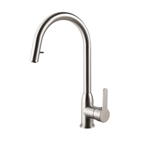 Houzer Kitchen Faucet – Apex Dual Function Hidden Pull Down Kitchen Faucet in Polished Chrome and Brushed Nickel