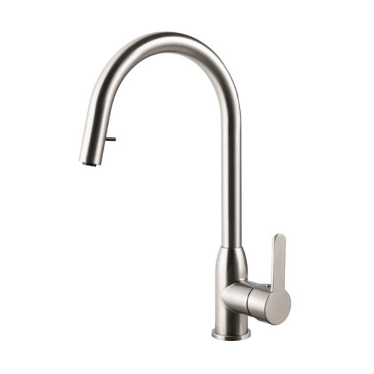 Houzer Kitchen Faucet – Apex Dual Function Hidden Pull Down Kitchen Faucet in Polished Chrome and Brushed Nickel