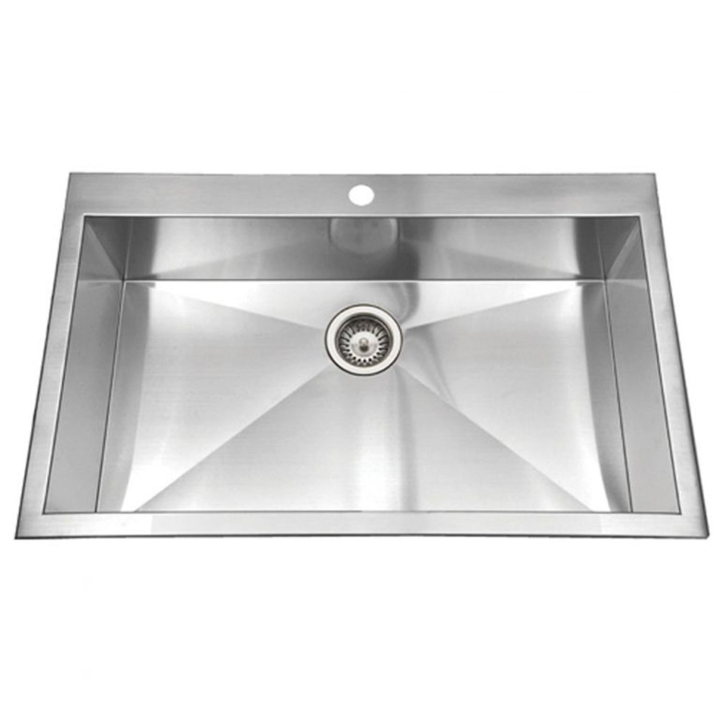 Houzer Bellus 33 inch Stainless Steel Drop-in Topmount 1-hole Single Bowl Kitchen Sink with Strainer & Grid - BLS-3322