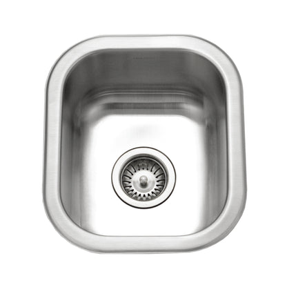 Houzer Club 13 inch Stainless Steel Undermount Small Bar and Prep Sink with Strainer - CS-1307-1