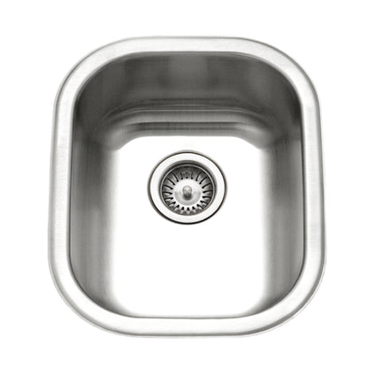Houzer Club 14 inch Stainless Steel Undermount Medium Bar and Prep Sink with Strainer - CS-1407-1