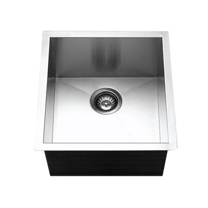 Houzer Contempo 17 inch Stainless Steel Undermount Single Bowl Bar Sink with Strainer & Grid - CTR-1700