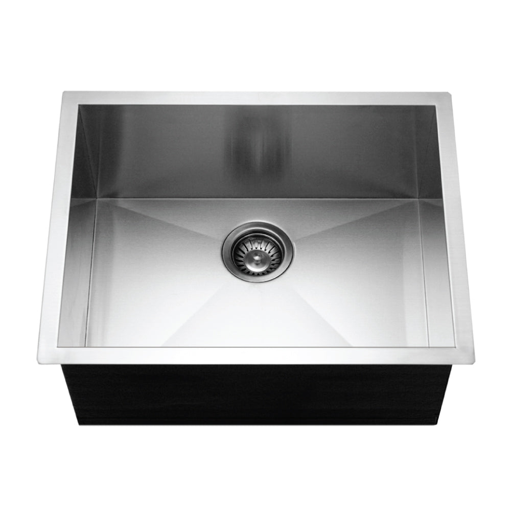 Houzer Contempo 23 inch Undermount Single Bowl Stainless Steel Kitchen Sink with Strainer & Grid, CTS-2300