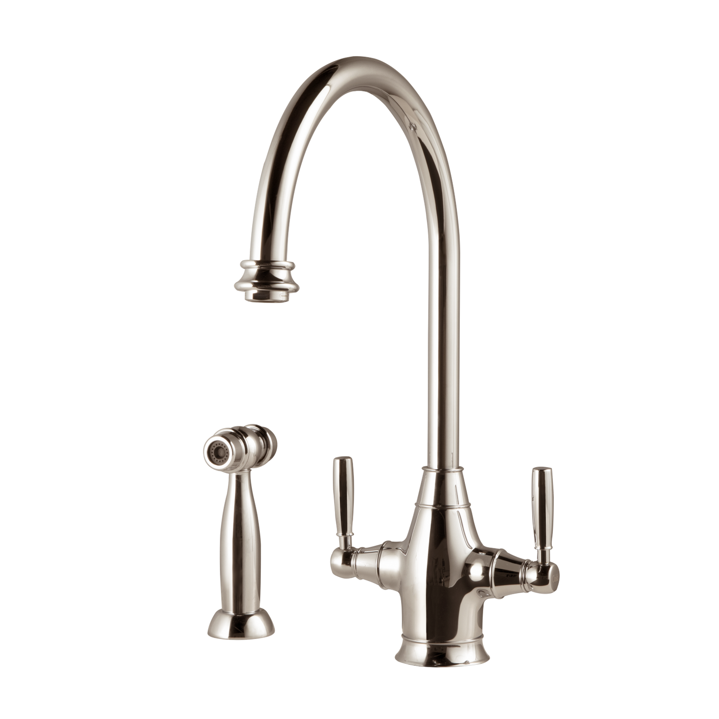 Houzer Kitchen Faucet – Exeter Traditional Brass Faucet Single Handle with Side Spray