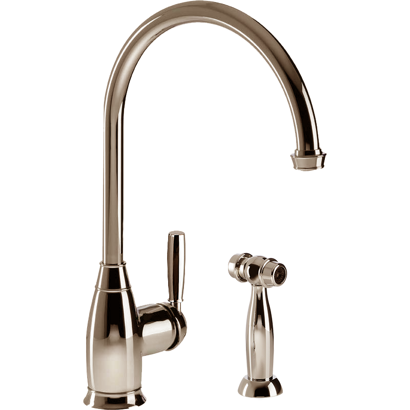 Houzer Kitchen Faucet – Exeter Traditional Brass Single Lever Faucet with Side Spray
