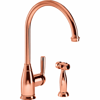 Houzer Kitchen Faucet – Exeter Traditional Brass Single Lever Faucet with Side Spray