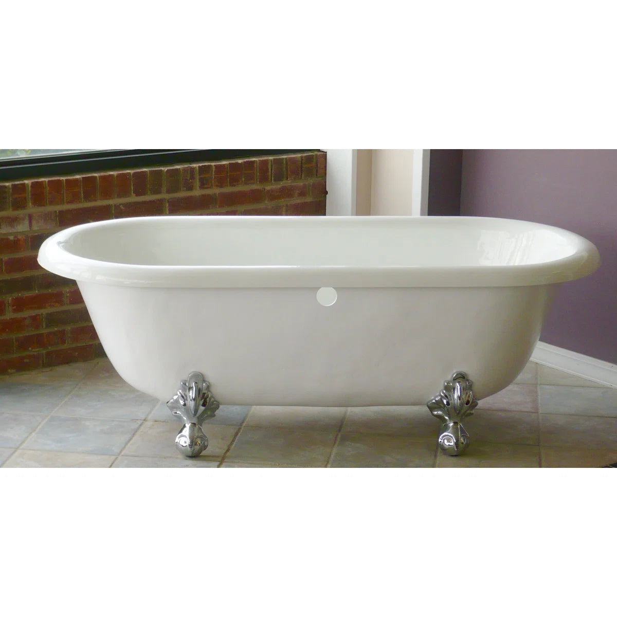 Restoria 66" Marquis Double Ended Clawfoot Bathtub – White Acrylic Freestanding Soaking Tub