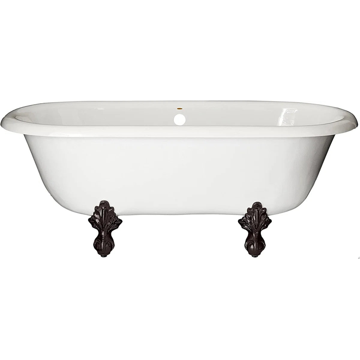 Restoria 66" Marquis Double Ended Clawfoot Bathtub – White Acrylic Freestanding Soaking Tub
