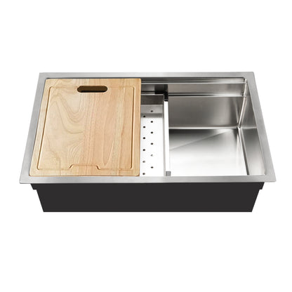 Houzer 26 inch Novus 18 Gauge Stainless Steel Undermount Dual Platform Workstation Kitchen Sink with Accessories- NVS-2600