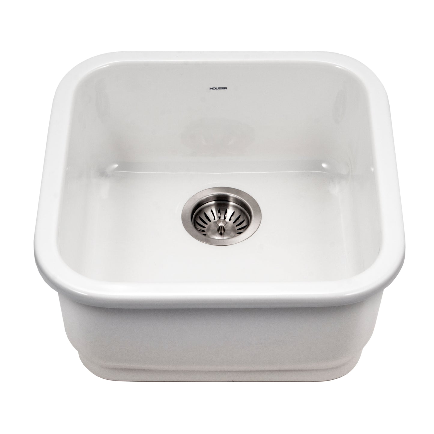 Houzer Platus 19 inch Fireclay Undermount Square Bar Sink with Strainer & Grid- PTB-1919
