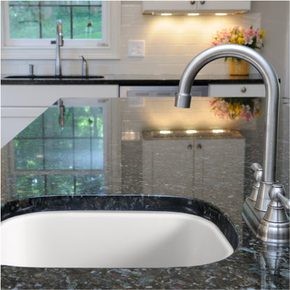 Houzer Platus 19 inch Fireclay Undermount Square Bar Sink with Strainer & Grid- PTB-1919
