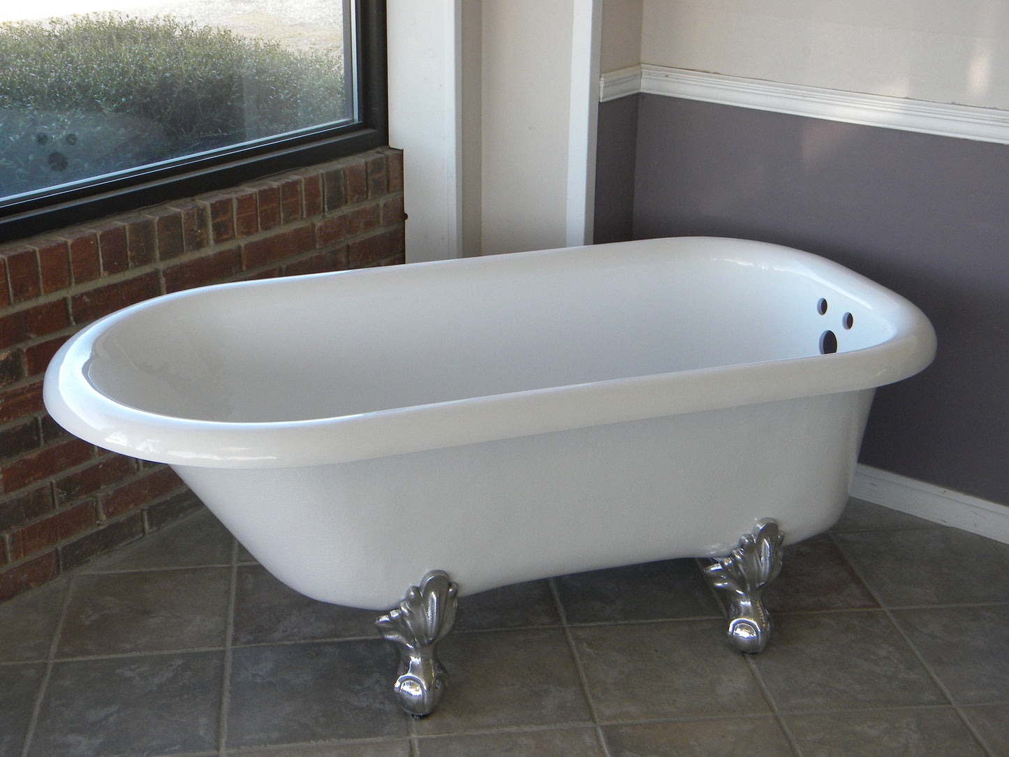 Restoria 60" Regent Freestanding Clawfoot Bathtub – White Acrylic Roll Top Soaking Tub