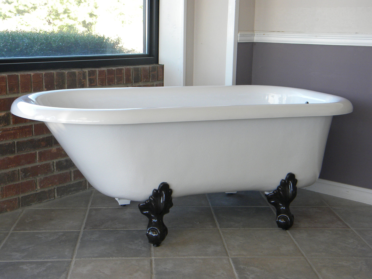 Restoria 60" Regent Freestanding Clawfoot Bathtub – White Acrylic Roll Top Soaking Tub