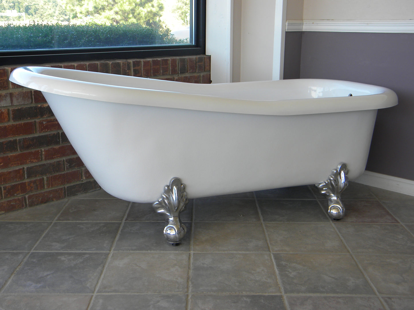 Restoria 60" Ambassador Slipper Clawfoot Bathtub – White Acrylic Freestanding Soaking Tub