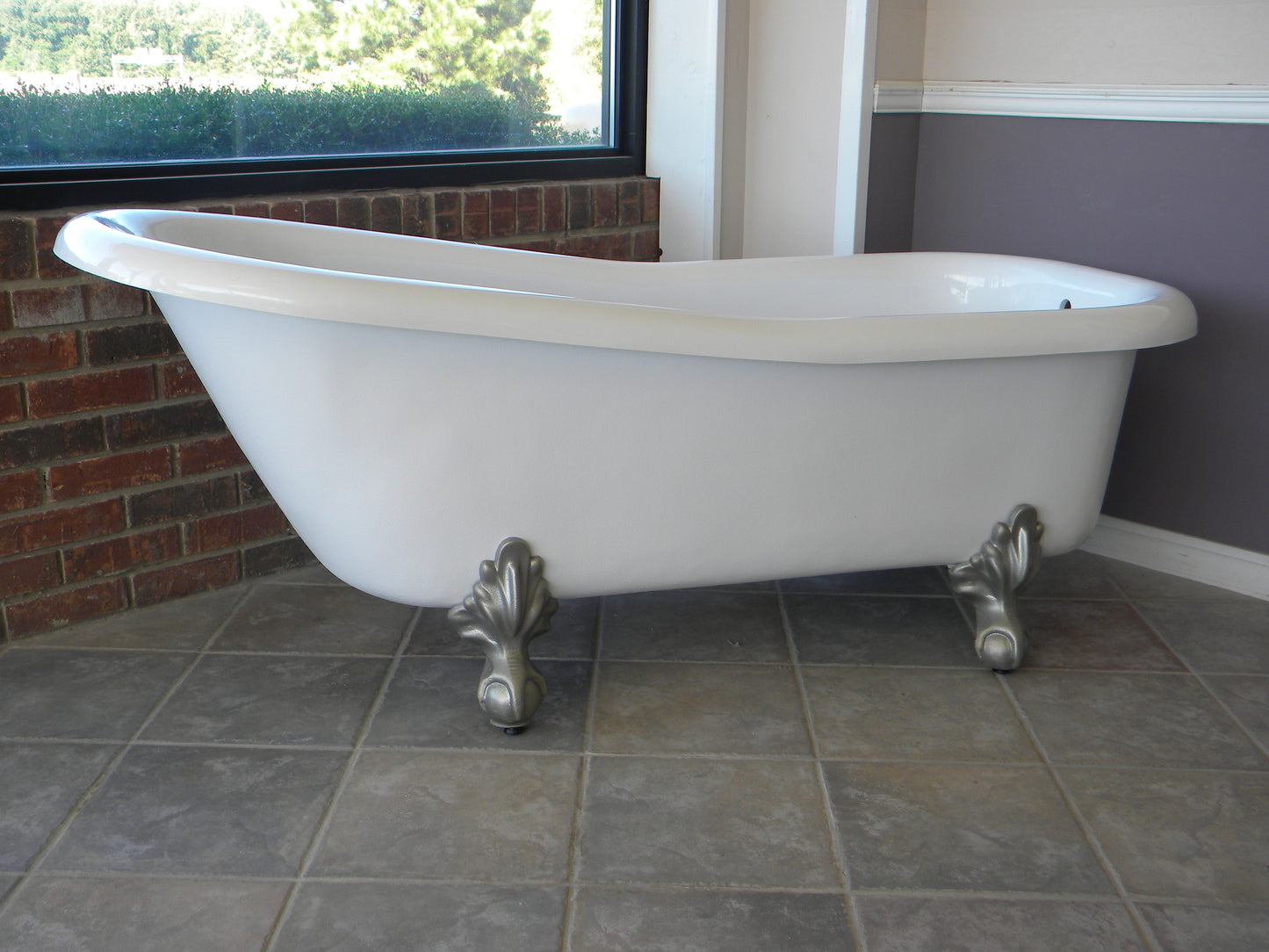 Restoria 60" Ambassador Slipper Clawfoot Bathtub – White Acrylic Freestanding Soaking Tub
