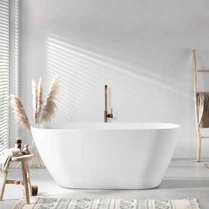 Rose Gold Luxury Bathtub Faucet - 360° Spout, Single Handle Hot & Cold Mixer with Brass Hand Shower