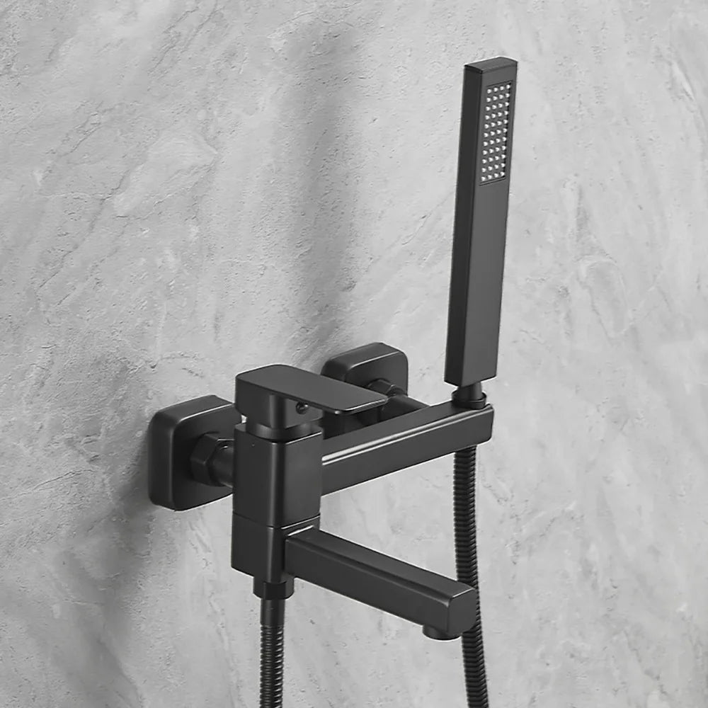 Tianview In-Wall Bathtub Faucet Set - Elegant Brass Hot & Cold Shower Mixing Valve with Luxurious Rain Shower