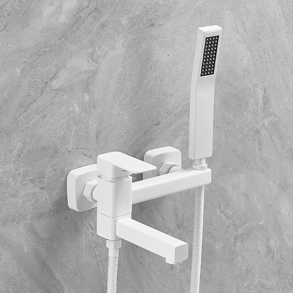 Tianview In-Wall Bathtub Faucet Set - Elegant Brass Hot & Cold Shower Mixing Valve with Luxurious Rain Shower