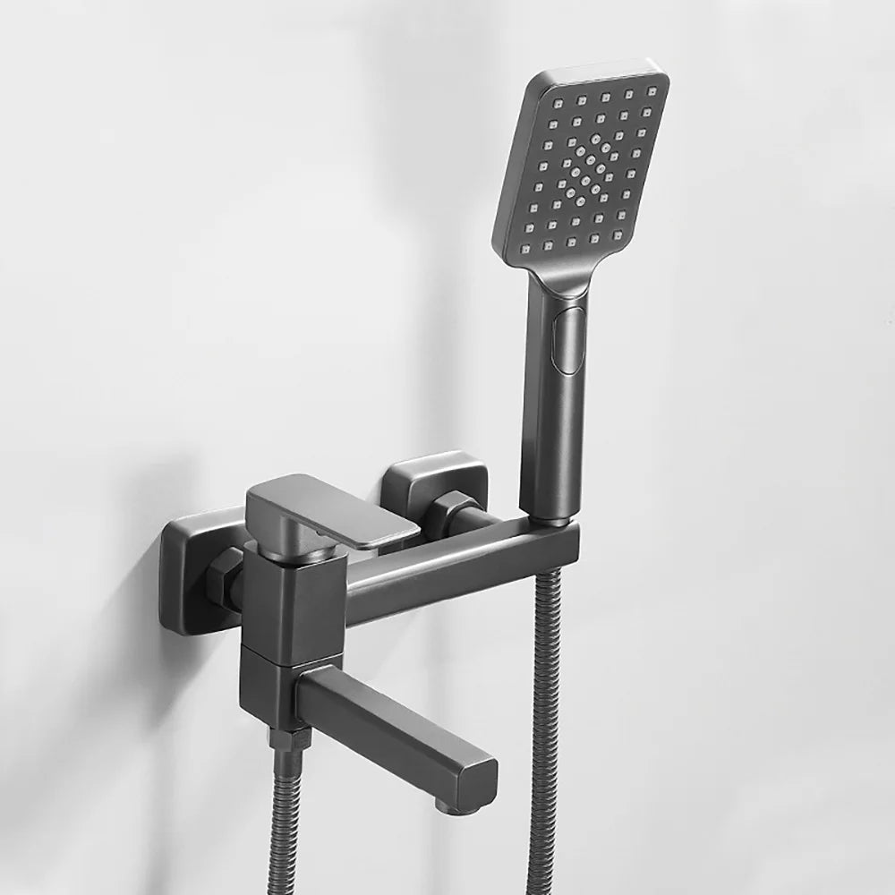 Tianview In-Wall Bathtub Faucet Set - Elegant Brass Hot & Cold Shower Mixing Valve with Luxurious Rain Shower