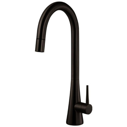 Houzer Kitchen Faucet – Contemporary Serenity Dual Function Pull Down Kitchen Faucet in Graphite, Matte Black, Brushed Brass, Pewter