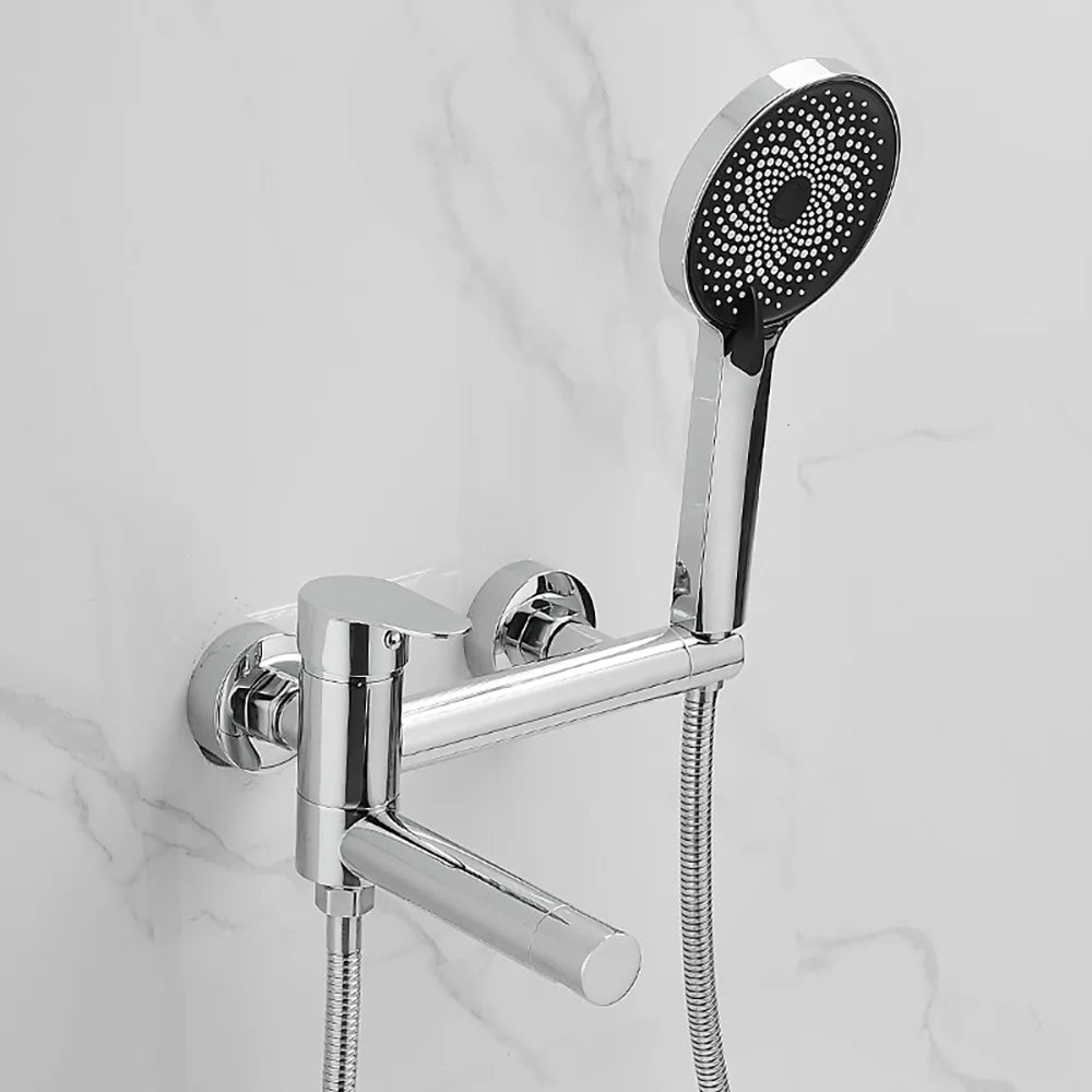 Tianview In-Wall Bathtub Faucet Set - Elegant Brass Hot & Cold Shower Mixing Valve with Luxurious Rain Shower