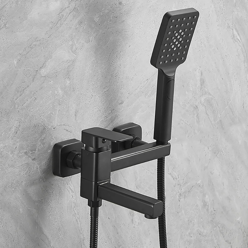 Tianview In-Wall Bathtub Faucet Set - Elegant Brass Hot & Cold Shower Mixing Valve with Luxurious Rain Shower