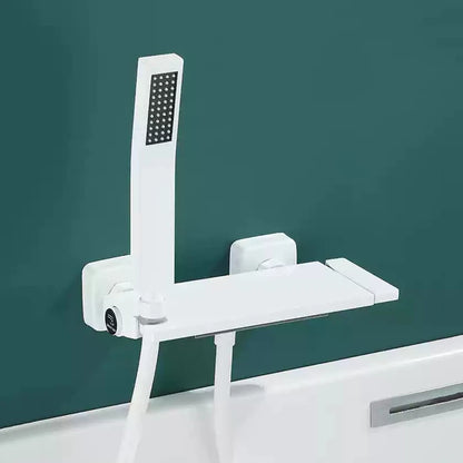 Brushed Gold Waterfall Shower Faucet Set - Luxurious Wall-Mounted Bathtub Mixer with Hot & Cold Control