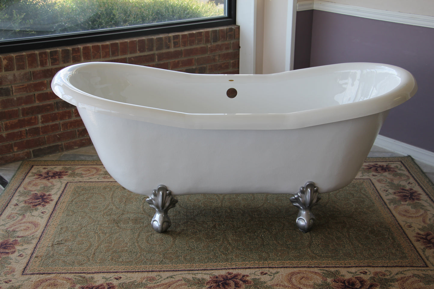 Ristoria 68" The Duchess Double Slipper Clawfoot Bathtub – White Acrylic Freestanding Soaking Tub