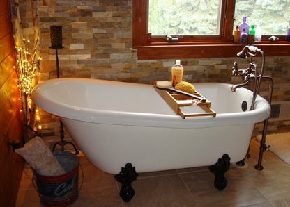 Ristoria 66" Imperial Slipper Clawfoot Bathtub – White Acrylic Freestanding Soaking Tub