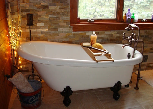Ristoria 66" Imperial Slipper Clawfoot Bathtub – White Acrylic Freestanding Soaking Tub