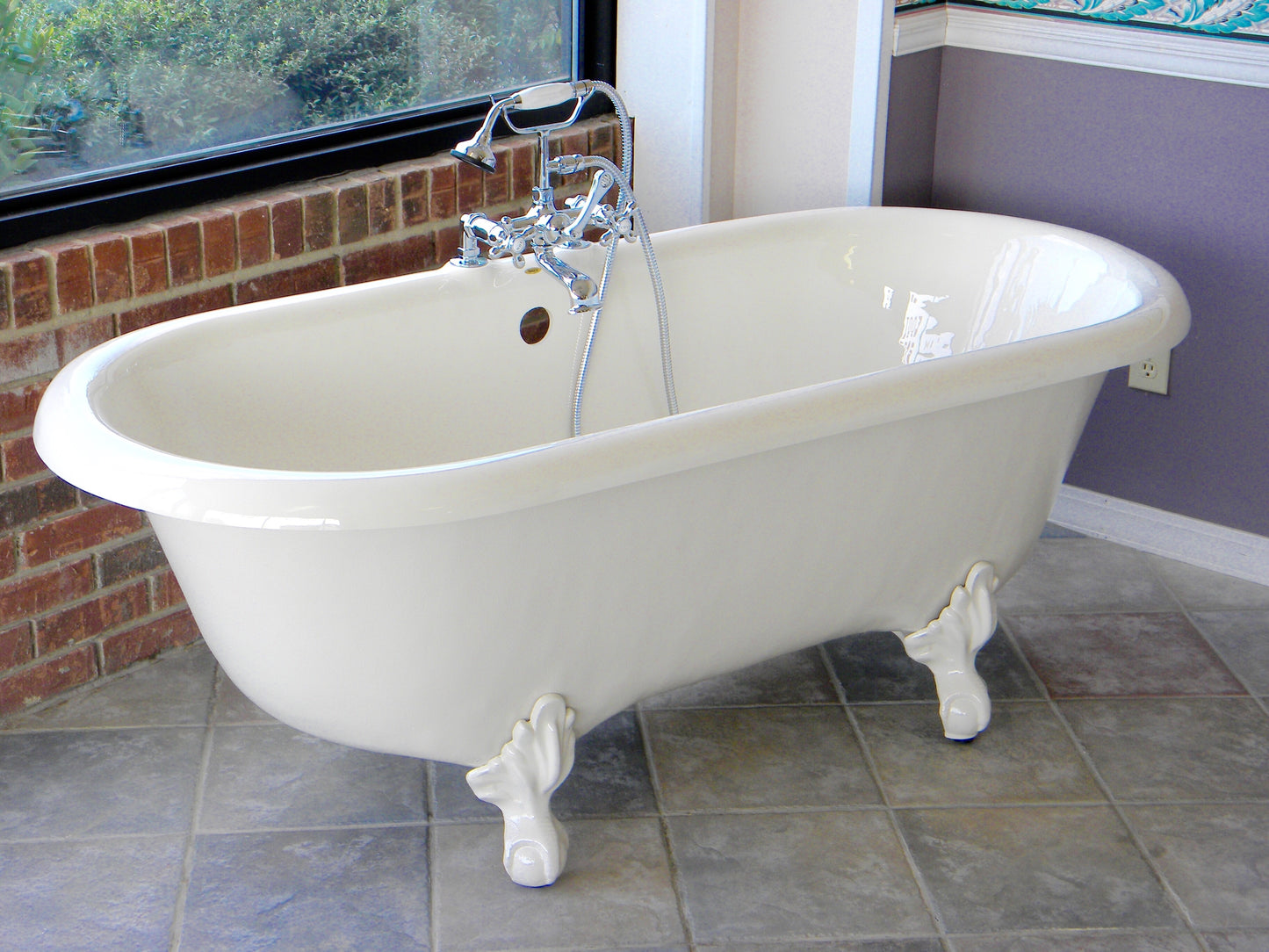 Restoria 66" Marquis Double Ended Clawfoot Bathtub – White Acrylic Freestanding Soaking Tub