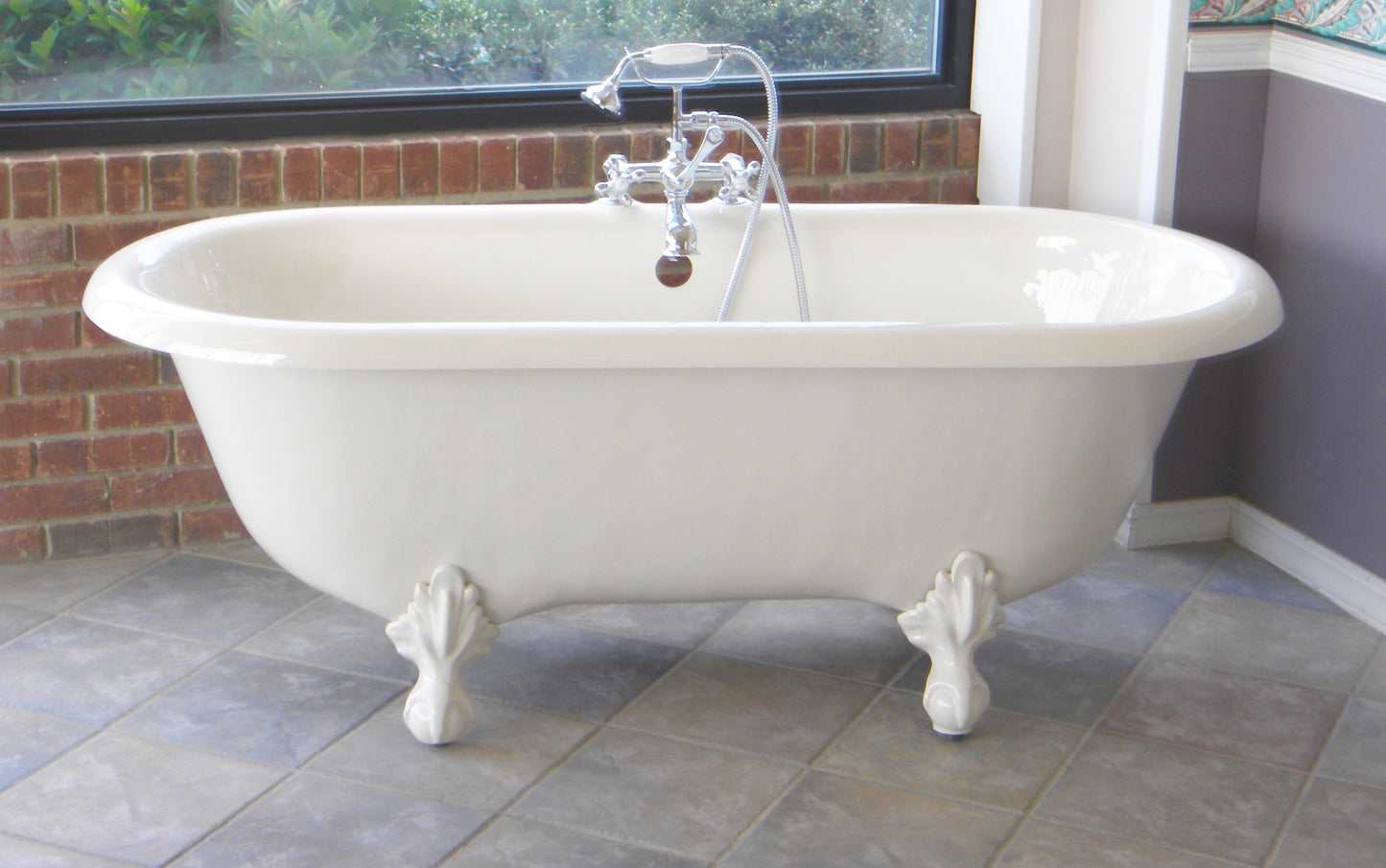 Restoria 66" Marquis Double Ended Clawfoot Bathtub – White Acrylic Freestanding Soaking Tub